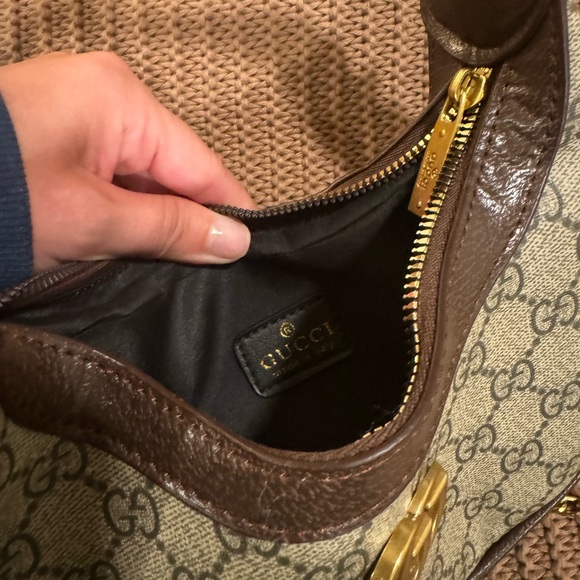 Gucci GG Mini Shoulder Bag in Beige and Brown with Gold Hardware - Picture 2 of 10